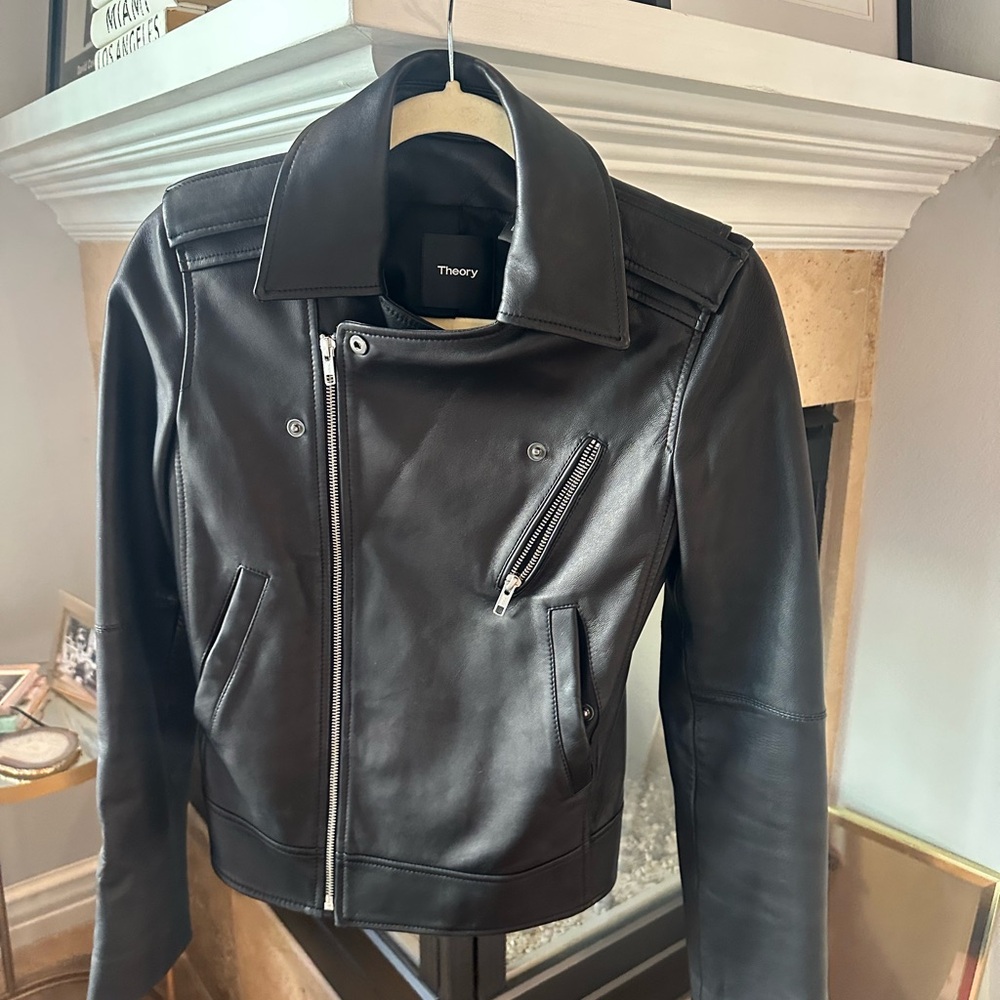 Theory Black Leather Jacket